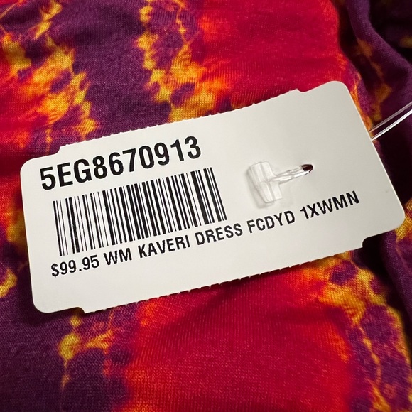 Soft Surroundings Kaveri Dress Abstract Sleeveless Purple V-Neck NWT Size 1X - Picture 7 of 8